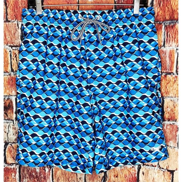 Speedo Board Swimsuit Swim Trunks Shorts Bottoms Mesh Liner Men’s Medium Blue - Picture 1 of 5